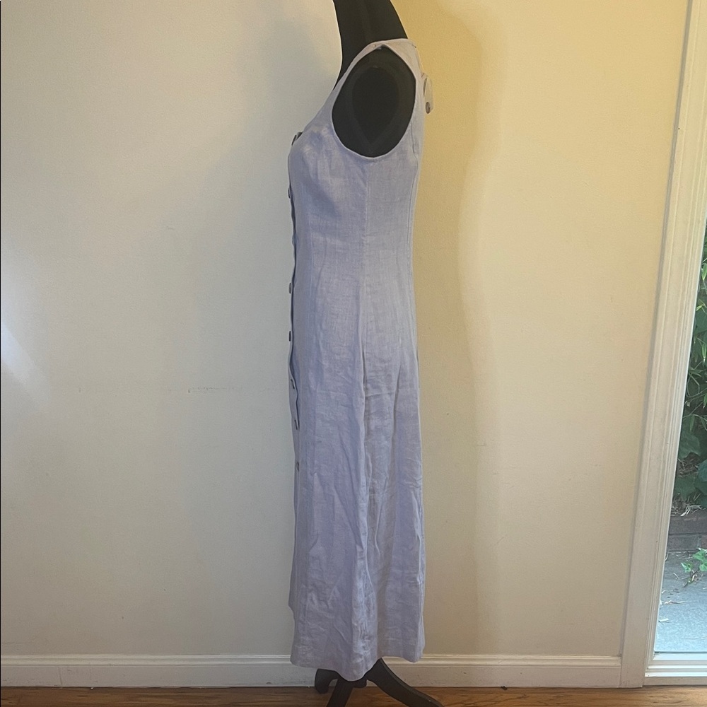 Madewell Light Blue Button-Front Midi Dress - Picture 3 of 7